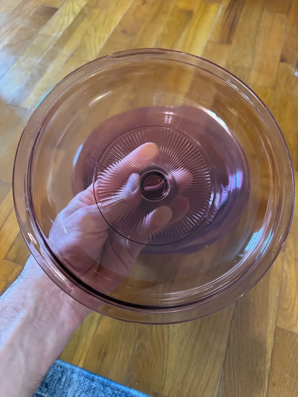 LARGE Visions Cookware:Corning 1.5L RIBBED Casserole Dish Pot Pan Lid CRANBERRY